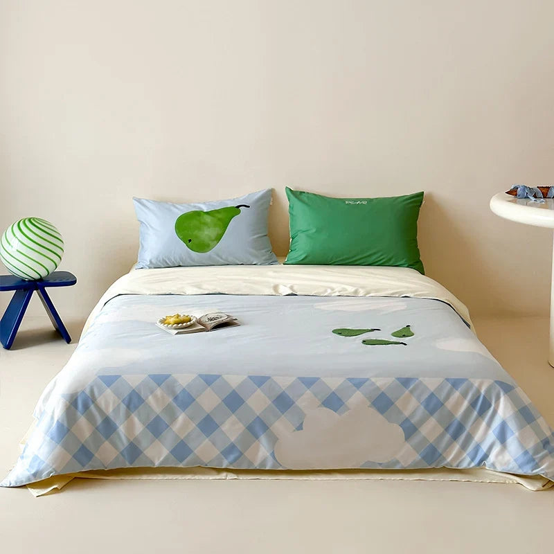 Duvet Cover Set Cotton Satin Reversible Concealed Zipper