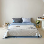 Duvet Cover Set Cotton Satin Reversible Concealed Zipper
