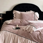 Duvet Cover Set Cotton Satin Reversible Floral Jacquard