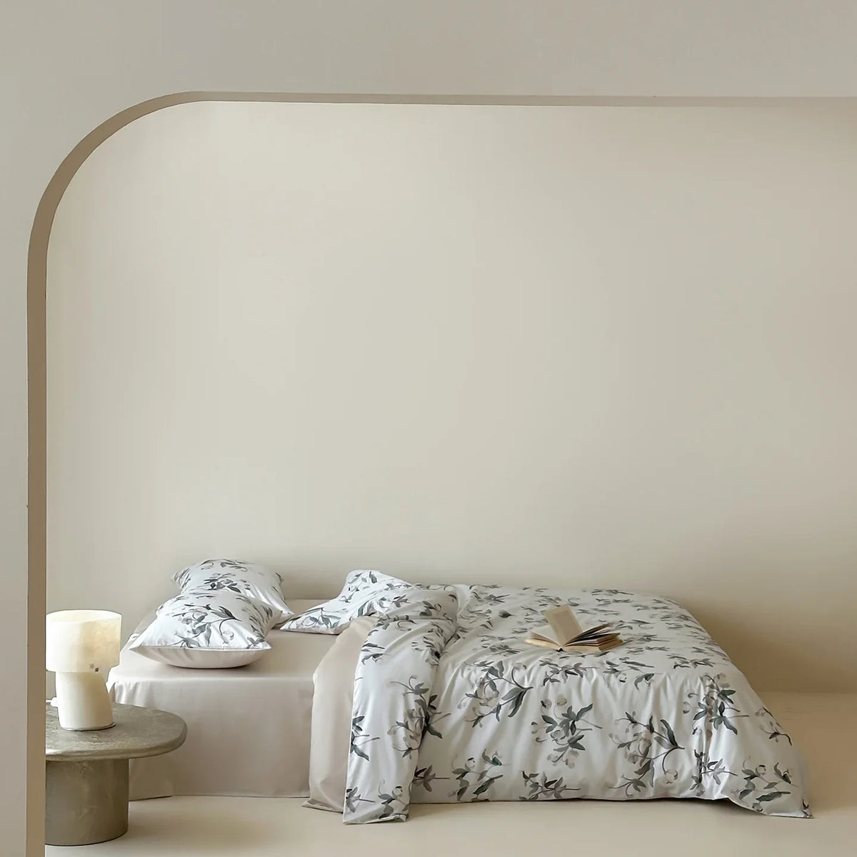Duvet Cover Set Cotton Satin Reversible Temperature-Regulating