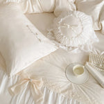 Duvet Cover Set Cotton Satin Ruffle & Bow