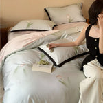 Duvet Cover Set Cotton Satin Temperature-Regulating Concealed Zipper