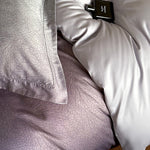 Duvet Cover Set Cotton Satin Tonal Jacquard Machine Washable