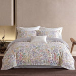 Duvet Cover Set Cotton Satin Watercolor Botanical Machine Washable