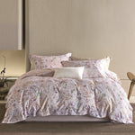 Duvet Cover Set Cotton Satin Watercolor Botanical Machine Washable
