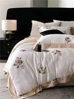 Duvet Cover Set Cotton Satin Watercolor Floral