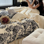 Duvet Cover Set Fine Cotton Satin Reversible Toile