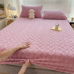 Duvet Cover Set Flannel Velvet Elastic Edge & Pillowcases