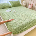 Duvet Cover Set Flannel Velvet Elastic Edge & Pillowcases