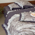 Duvet Cover Set Floral Ruffle & Lace Trim