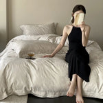 Duvet Cover Set Jacquard Satin Floral Relief 4-Piece