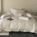 Duvet Cover Set Jacquard Satin Floral Relief 4-Piece