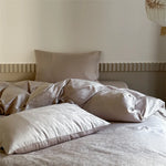 Duvet Cover Set Jacquard Satin Floral & Stripe 4-Piece