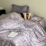 Duvet Cover Set Jacquard Tonal Floral Silky-Matte 4-Piece