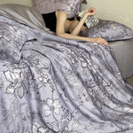 Duvet Cover Set Jacquard Tonal Floral Silky-Matte 4-Piece