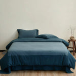 Duvet Cover Set Linen Blend Stonewashed Reversible