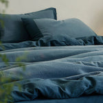 Duvet Cover Set Linen Blend Stonewashed Reversible