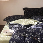 Duvet Cover Set Linen-Cotton Reversible Floral Set of 4