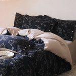 Duvet Cover Set Linen-Cotton Reversible Floral Set of 4