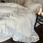 Duvet Cover Set Linen-Cotton Temperature-Regulating Embroidered Lace