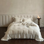 Duvet Cover Set Linen-Cotton Temperature-Regulating Embroidered Lace