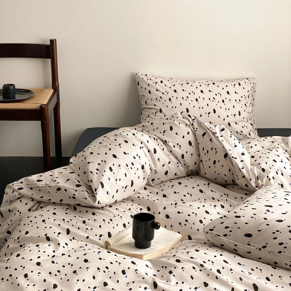Duvet Cover Set Mako Cotton Satin Reversible 4-Piece
