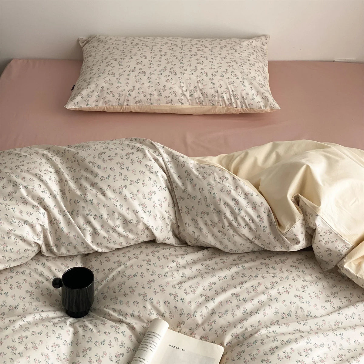 Duvet Cover Set Mako Cotton Satin Reversible 4-Piece