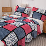 Duvet Cover Set Microfiber Geometric Machine Washable