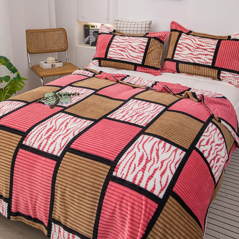 Duvet Cover Set Microfiber Geometric Machine Washable