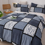 Duvet Cover Set Microfiber Geometric Machine Washable