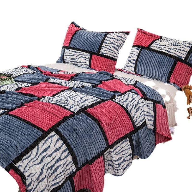 Duvet Cover Set Microfiber Geometric Machine Washable