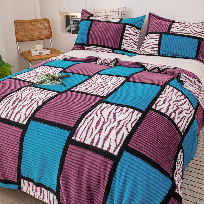 Duvet Cover Set Microfiber Geometric Machine Washable