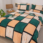 Duvet Cover Set Microfiber Geometric Machine Washable