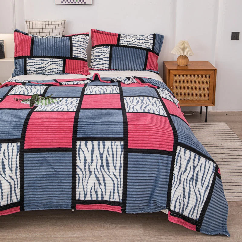 Duvet Cover Set Microfiber Geometric Machine Washable
