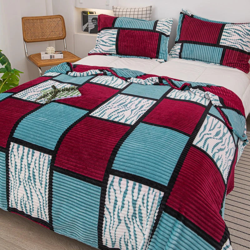 Duvet Cover Set Microfiber Geometric Machine Washable