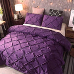 Duvet Cover Set Pinch Pleat Breathable Microfiber Three Piece