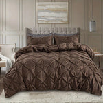 Duvet Cover Set Pinch Pleat Breathable Microfiber Three Piece