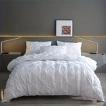 Duvet Cover Set Pinch Pleat Breathable Microfiber Three Piece
