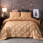 Duvet Cover Set Pinch Pleat Breathable Microfiber Three Piece