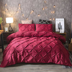 Duvet Cover Set Pinch Pleat Breathable Microfiber Three Piece