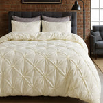 Duvet Cover Set Pinch Pleat Breathable Microfiber Three Piece