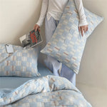 Duvet Cover Set Reversible Cotton Percale 4-Piece