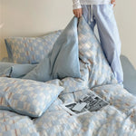 Duvet Cover Set Reversible Cotton Percale 4-Piece