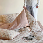 Duvet Cover Set Reversible Cotton Percale 4-Piece