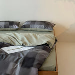 Duvet Cover Set Reversible Cotton Satin 4-Piece