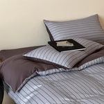 Duvet Cover Set Reversible Cotton Satin 4-Piece