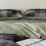 Duvet Cover Set Reversible Cotton Satin 4-Piece