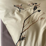 Duvet Cover Set Reversible Cotton Satin Embroidered 4-Piece