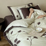 Duvet Cover Set Reversible Cotton Satin Floral Print