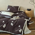 Duvet Cover Set Reversible Cotton Satin Floral Print
